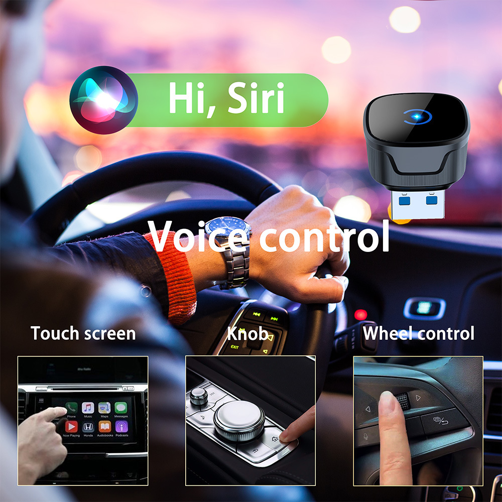 New Wireless Carplay Box with Android Auto 2-in-1 Smart Car-Machine Interconnection Aibox Adapter