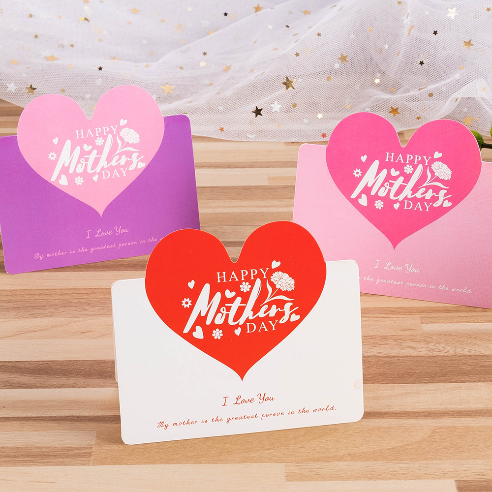 Mother's Day Mama Sweet Letter Heart Shape Paper Festival Card 1 Piece display picture 5