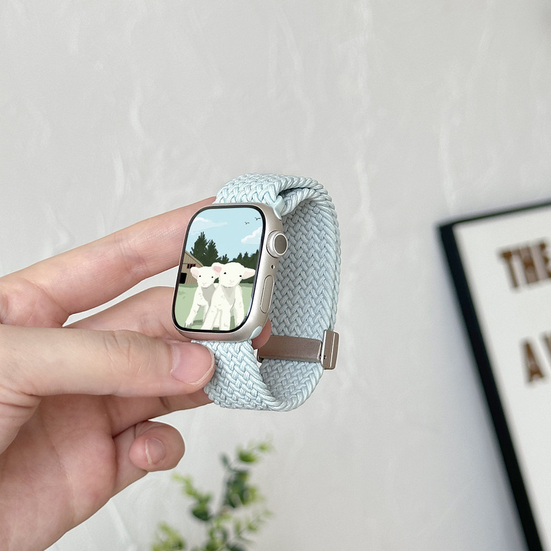 Summer Light Mint Series Nylon Watch Strap Suitable for Apple S11Iwatchs10 Premium Applewatch9