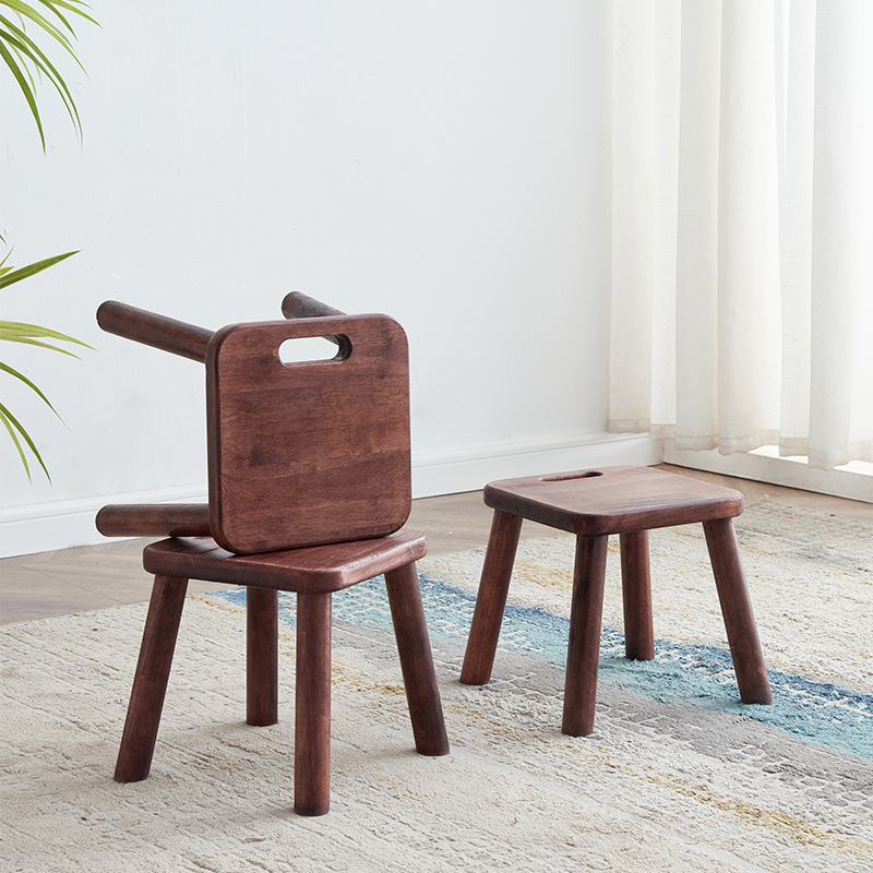 Solid wood small bench home short stool living room small chair baby shoe changing stool modern simple square stool children's bench