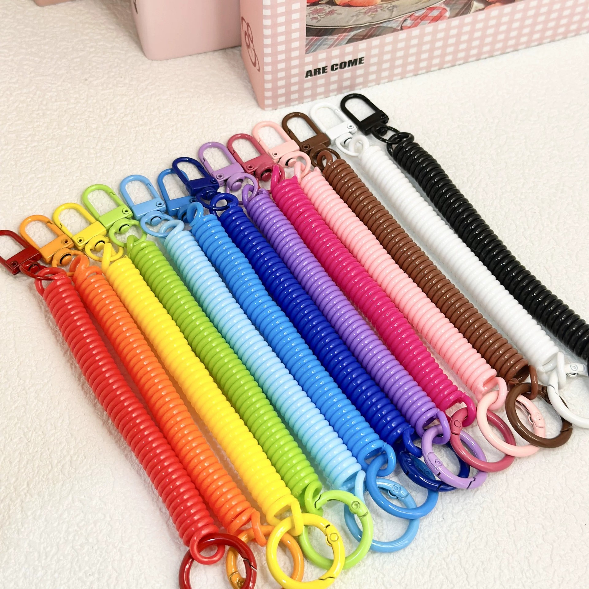 Colorful Retractable Elastic Cord With Door Buckle, Anti-loss Spring...