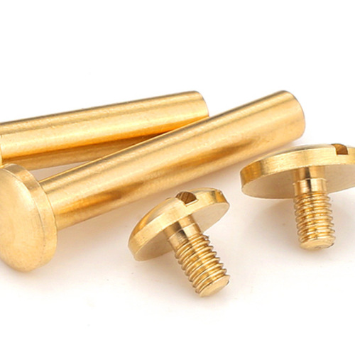 Brass slotted round face-locking rivets all-copper belt mother-in-law screws I-shaped nails letter album account book nails M4