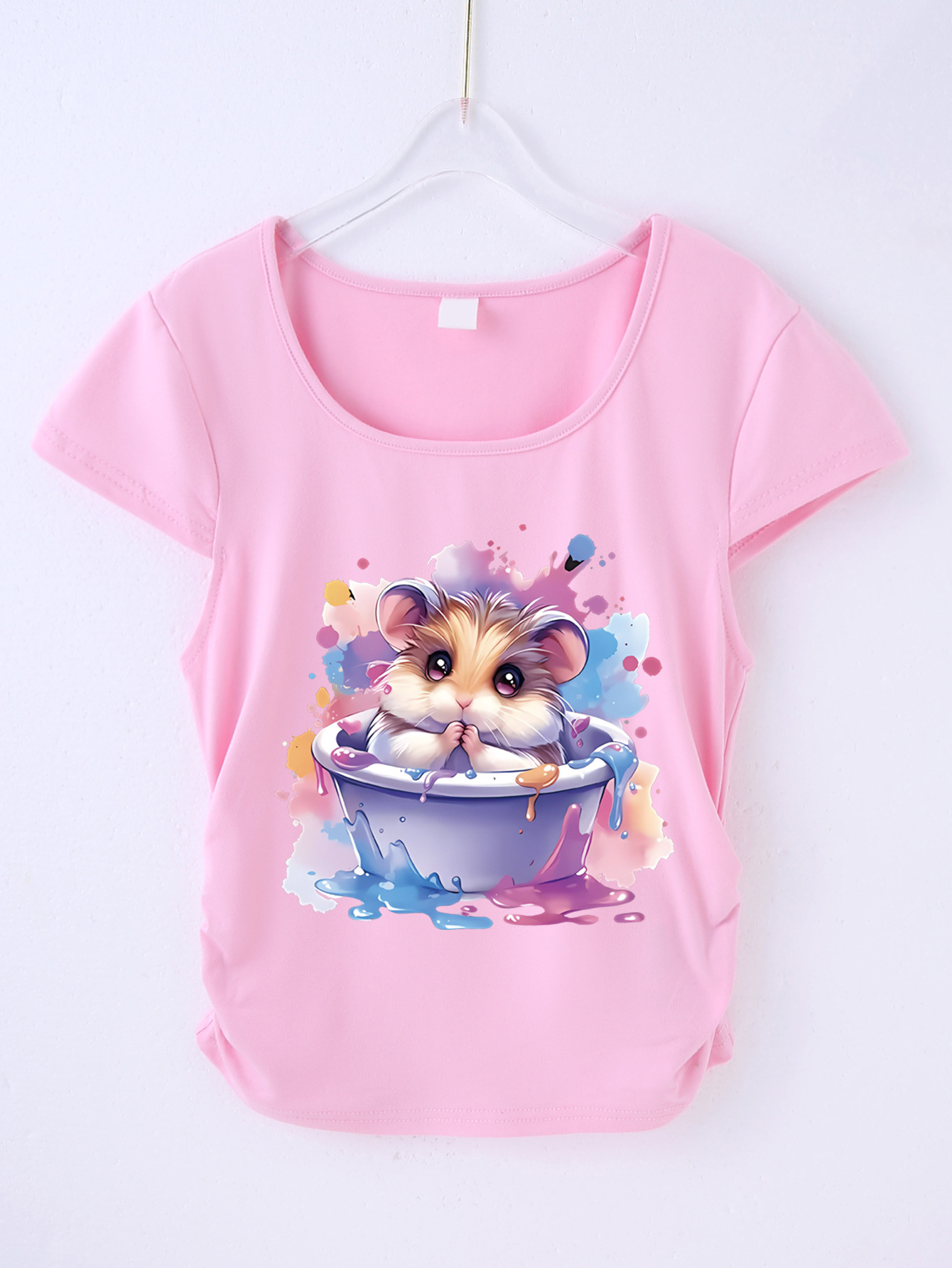 햄스터 핑크 티셔츠