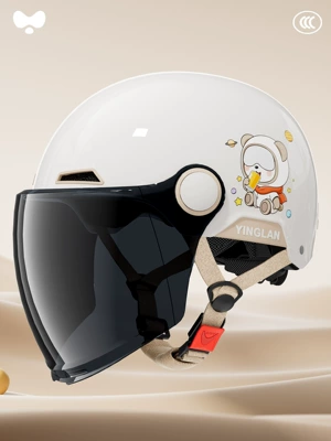 Motosiklet kaskı (dəbilqə) — Motorcycle Helmet for Men - 3c-space-bear-sunscreen-long-mirror-class-a-new-national-standard-one-size-fits-all