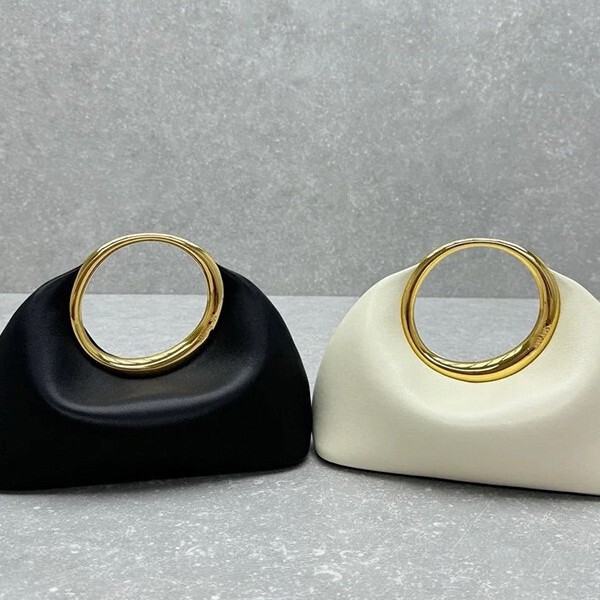 Jacquemus New Minimalist Trendy Versatile Pu Metal Ring Handbag Cloud Bag Crossbody Bag Jacquemus New Minimalist Trendy Versatile Pu Metal Ring Handbag Cloud Bag Crossbody Bag