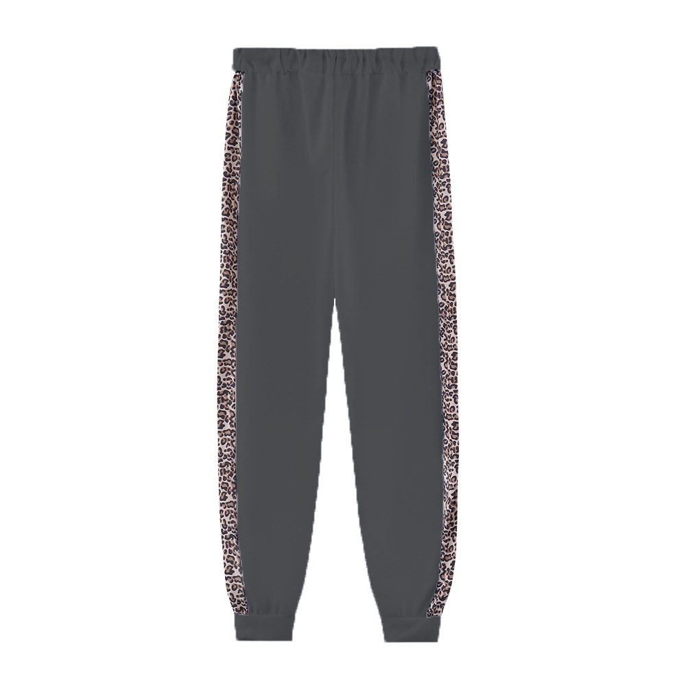 Women's Leopard Print Sweatshirt And Pants Set For Autumn Winter_voghion.com