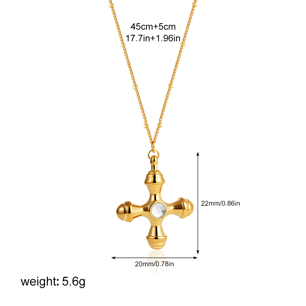 304 Stainless Steel Material Cross, Star, Water Droplets Pattern Wholesale Jewelry Simple Style Classic Style Cross Star Water Droplets 304 Stainless Steel 18K Gold Plated Plating Cable Chain Pendant Necklace