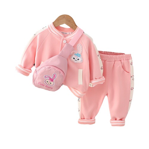 Girls' Autumn Outfit Set  New Arrival Korean Style Children's Baseball Uniform for Girls Baby Sports Suit Two-Piece Set Dropshipping