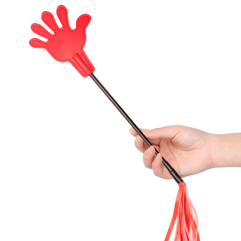 Leather Tassel Hand-Held Whip, Black Leather Paddle for Adult Sensory Play — detail image 10