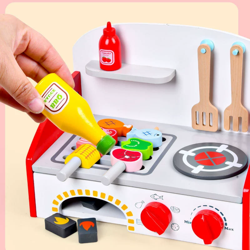 Wooden cooker, children's family set, toy for kindergarten, new collection, 2 in 1