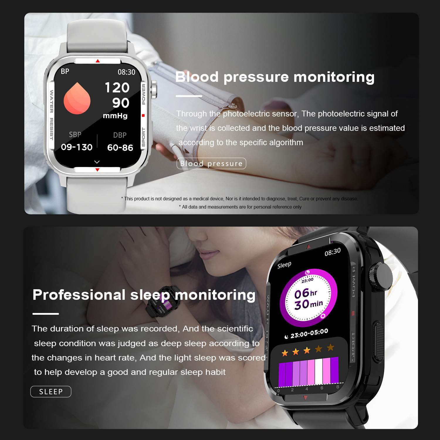 G96 Smartwatch-Armband, echte Herzfrequenz, Blutsauerstoffgehalt_voghion.com