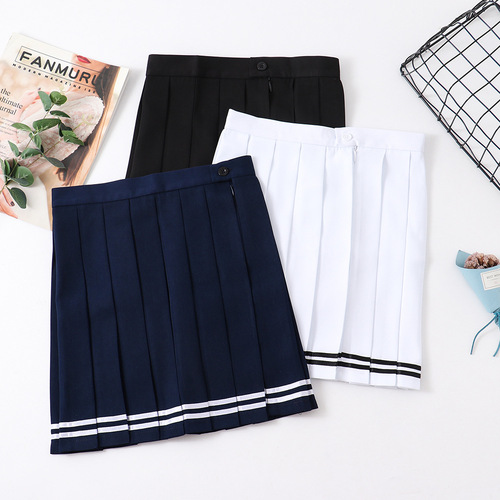 Japanese college style pleated skirt JK uniform skirt student high waist skirt macaron solid color skirt