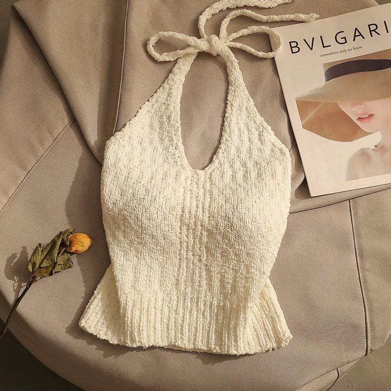 Sexy soft knitted retro vest