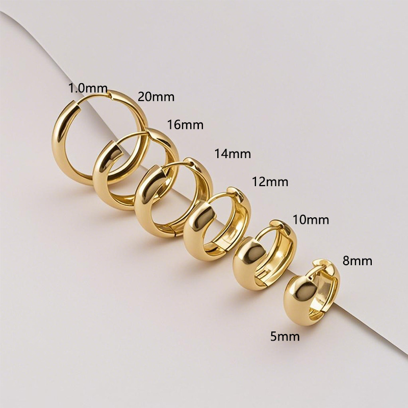 Titanium Hoop Earrings For Men Simple Hypoallergenic Jewellery_voghion.com