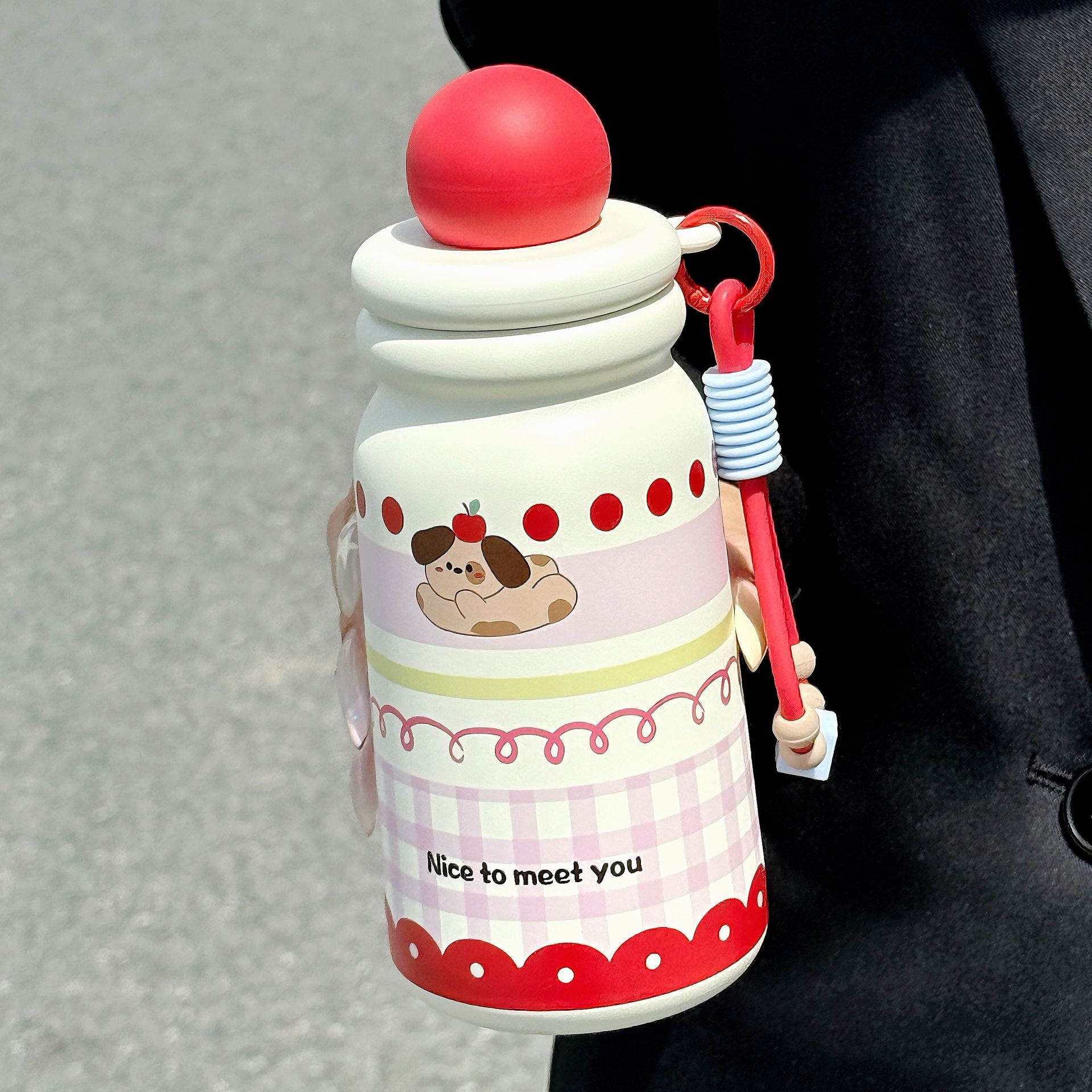 Taza termo de gatito simple - Alto valor estético, taza de pajita para estudiantes y chicas, doble modo de bebida, acero inoxidable 316, para niños