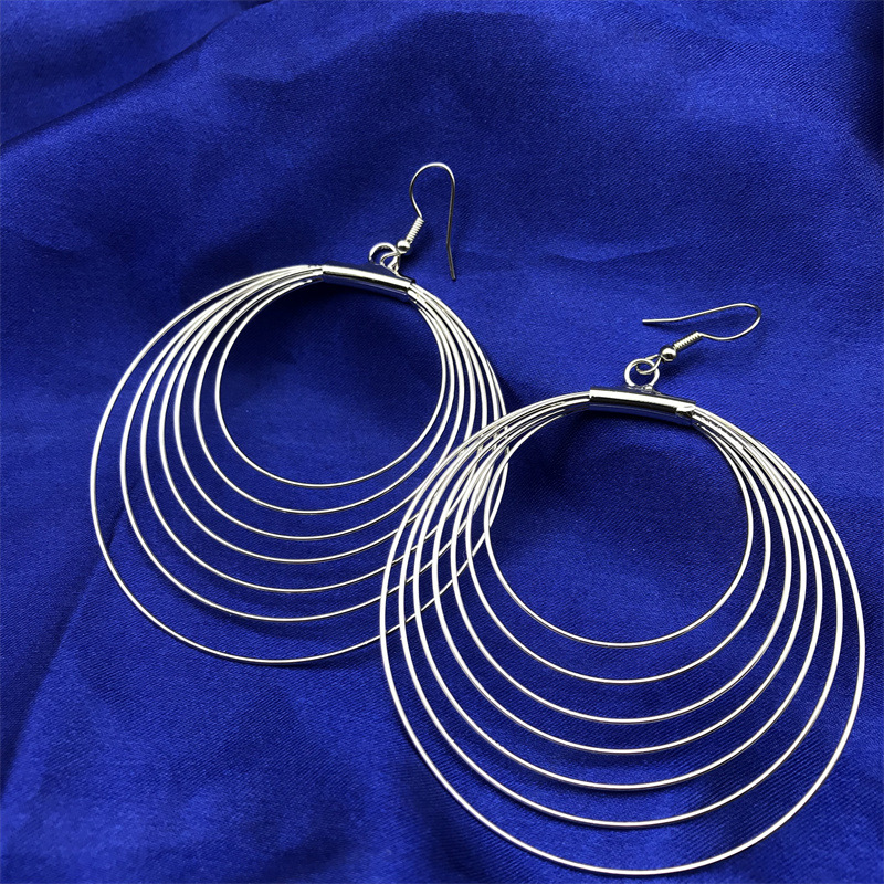 Street Occasion Alloy Material Exaggerated Round Alloy Plating Women's Earrings
