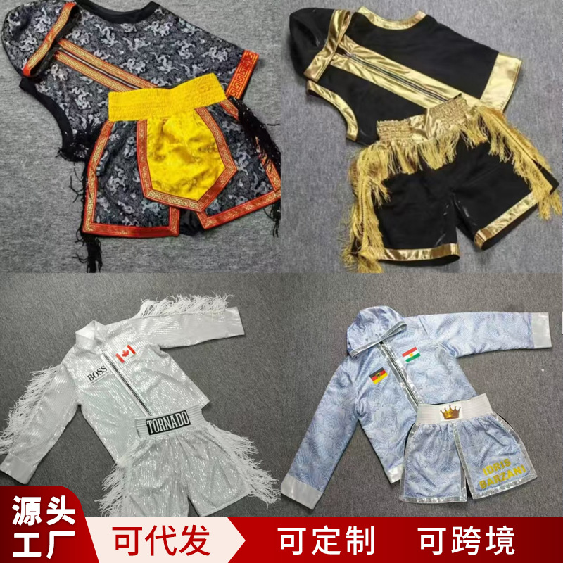 Sanda Fighting Uniforms for Men and Women, Boxing Uniforms, Muay Thai Fighting Competition Training Uniforms, Armor-Style Custom Boxing Performance Uniforms