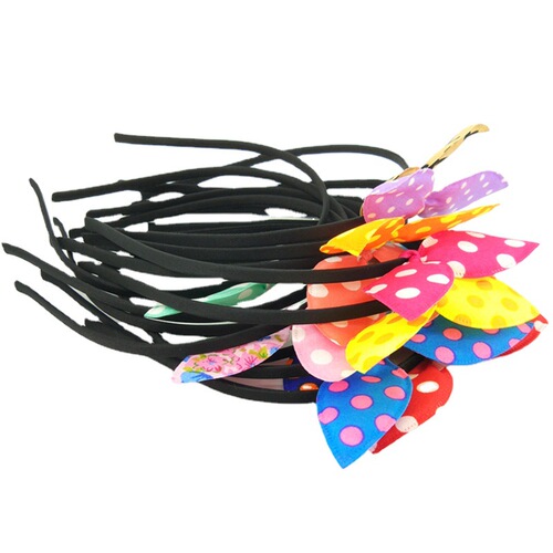 Korean Version Children's Handmade Fabric Headband with Rabbit Ears, Polka Dot Bow, Children's Headwear, Wholesale