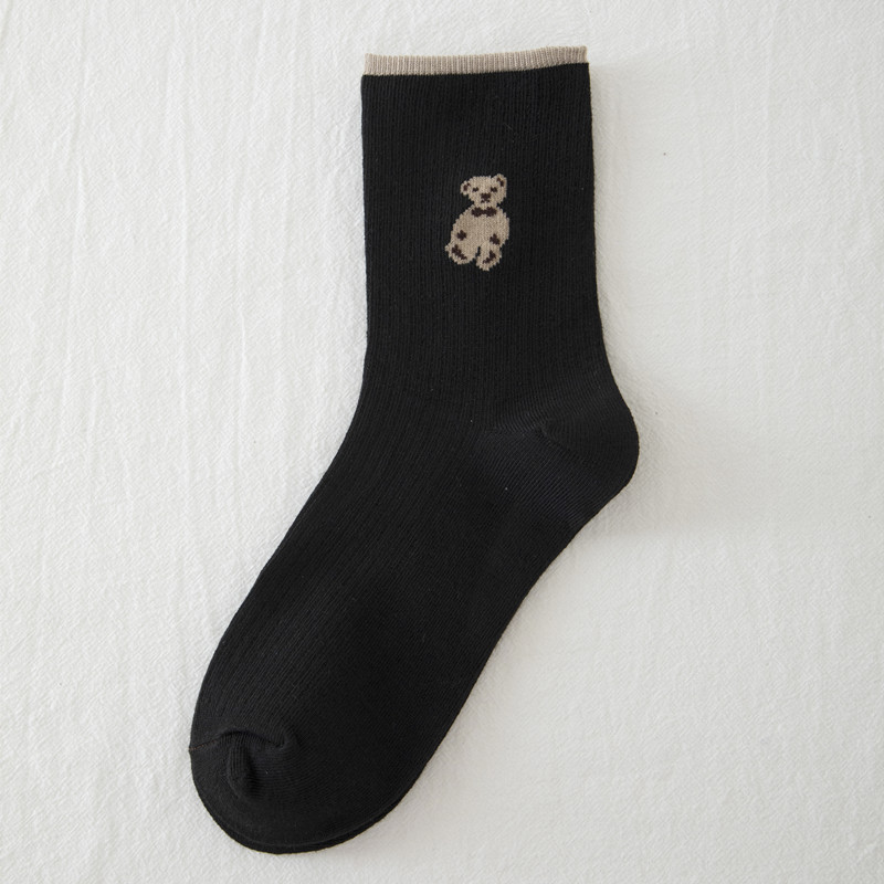 Chaussettes Longues En Polyester Et Coton Ours Automne Et Hiver À La Mode display picture 6