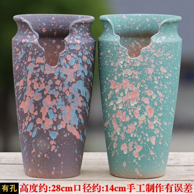 缺口花盆悬崖桩切口多肉缺口造型花盆悬崖式老桩深缺口高瘦陶瓷大|undefined