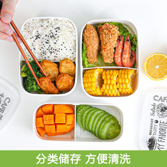 日本進口飯盒便當盒分格帶蓋冰箱冷藏保鮮盒上班族水果儲存收納盒