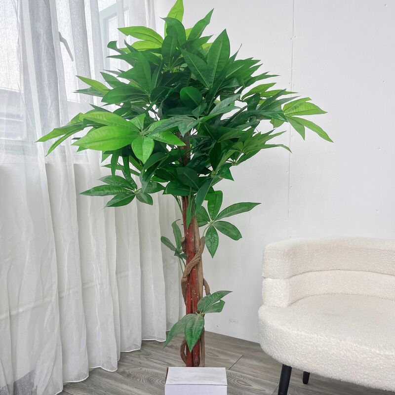幸運の木盆栽本物の木の幹人工植物床置きホームセットフラワーエントリーガーデン|undefined