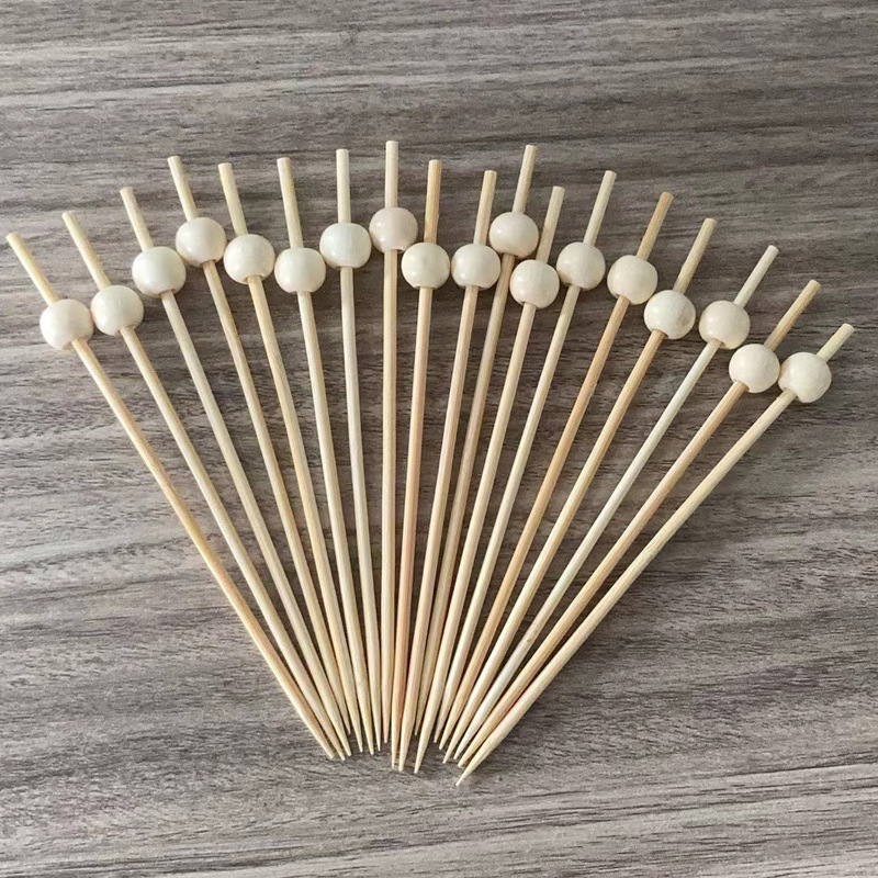 Signo de bambú desechable Signo de cuentas de oro de madera 100 piezas/paquete Cóctel decorativo dorado Signo de frutas Amor estrella de cinco puntas