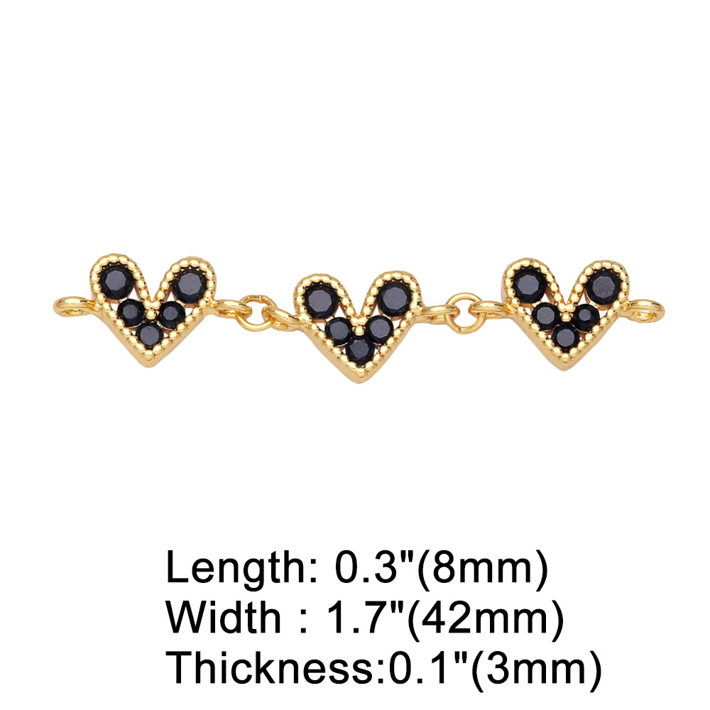 1g Weight Pendant Jewelry Making Type 8*42mm Jewelry Making Size Zircon Inlay Material DIY Jewelry Accessories Classification 1 Piece, 3 Pieces Quantity Copper Material Heart Shape Pattern Plating Design Simple Style Style 1 Piece 3 Pieces 8*42mm Copper Zircon Heart Shape Pendant Jewelry Accessories 8