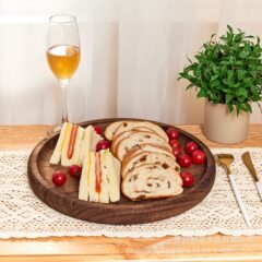 木製の食事用トレー家庭用スナックお菓子果物アフタヌーンティー朝食パントレー調理済みピザステーキプレート