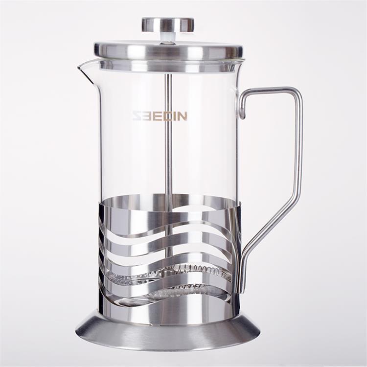 Seecin Coffee Pot French Coffee Squeezer Tea Pot Coffee Cup Stainless Steel Glass Pot