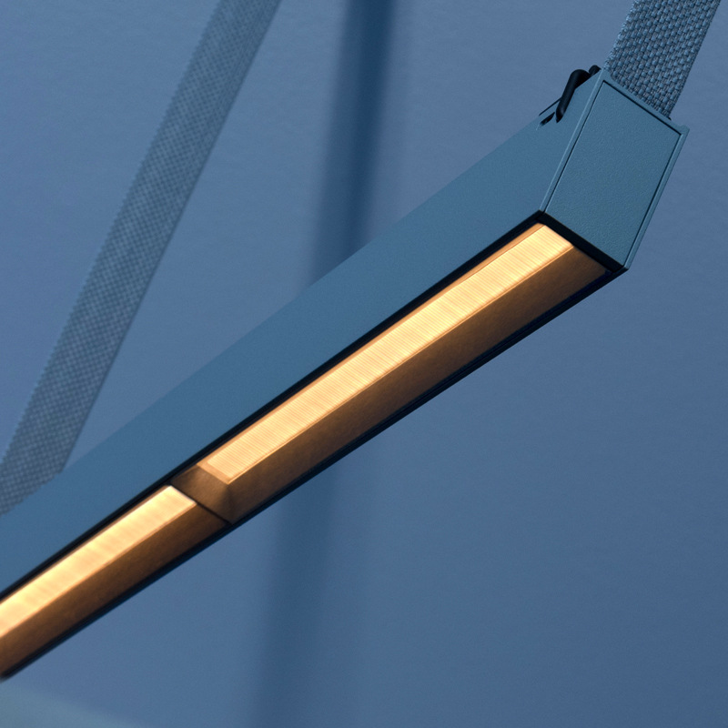 现代简约针织吊灯吧台创意织带轨道灯创意线灯北欧vibia线条吊灯