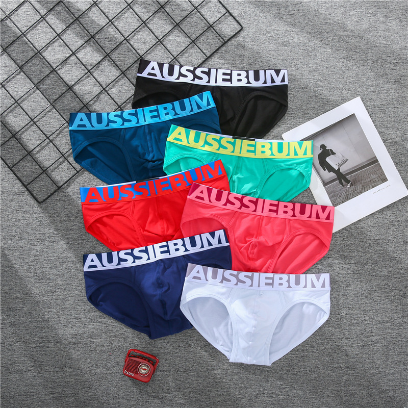 aussiebum men's cotton underwear letter low waist sexy comfortable breathable sweat-absorbent youth briefs aussiebum men's cotton underwear letter low waist sexy comfortable breathable sweat-absorbent youth briefs