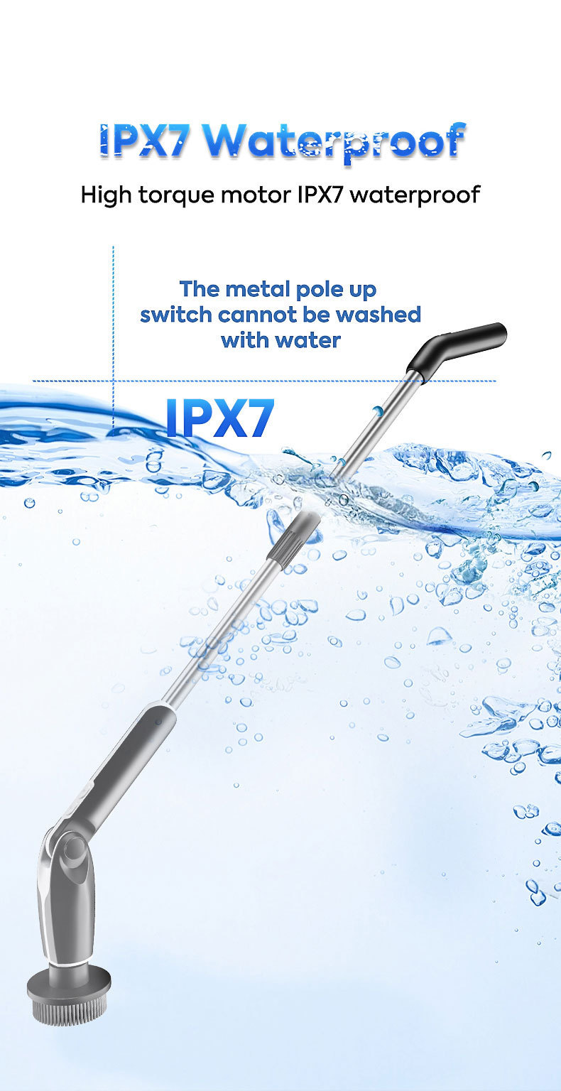 Multifunctional Car Cleaning Tool Set, Eight-In-One Portable Cleaning Brush Head, Long-Handled Electric Brush for Car Use
