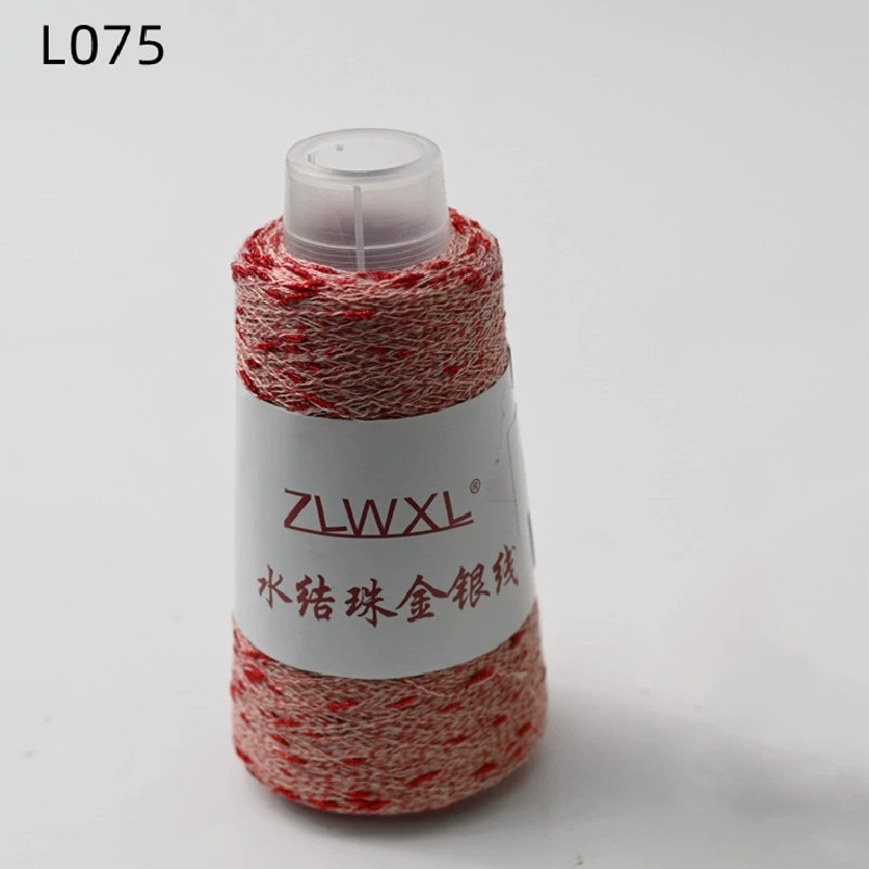 Woven silk threads handmade, 50 gram, gold and silver