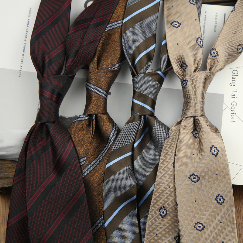 Tie Men's Retro Dark Pattern British 8CM Dress Professional Business Hand Striped Wedding Stage Wedding Tie Tie Men's Retro Dark Pattern British 8CM Dress Professional Business Hand Striped Wedding Stage Wedding Tie