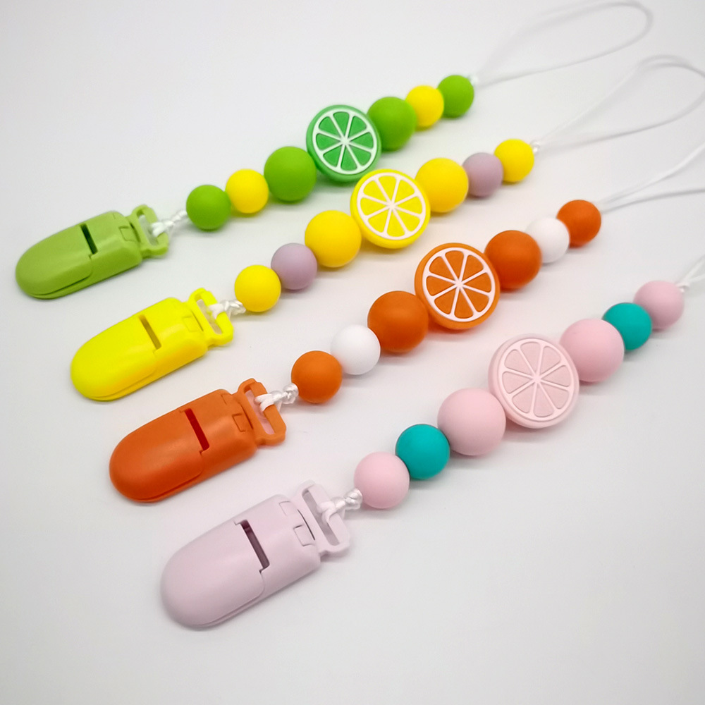 AliExpress baby creative fruit style baby pacifier chain silicone grind teeth anti-drop chain