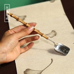 BG54 new Japanese style sterling silver handmade tea shovel teaspoon tea spoon incense shovel Kung Fu tea ceremony tea set accessories wholesale