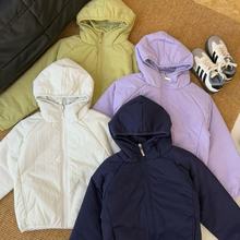 101018 秋季新款 儿童韩版刺绣夹棉连帽棉服外套 一件代发