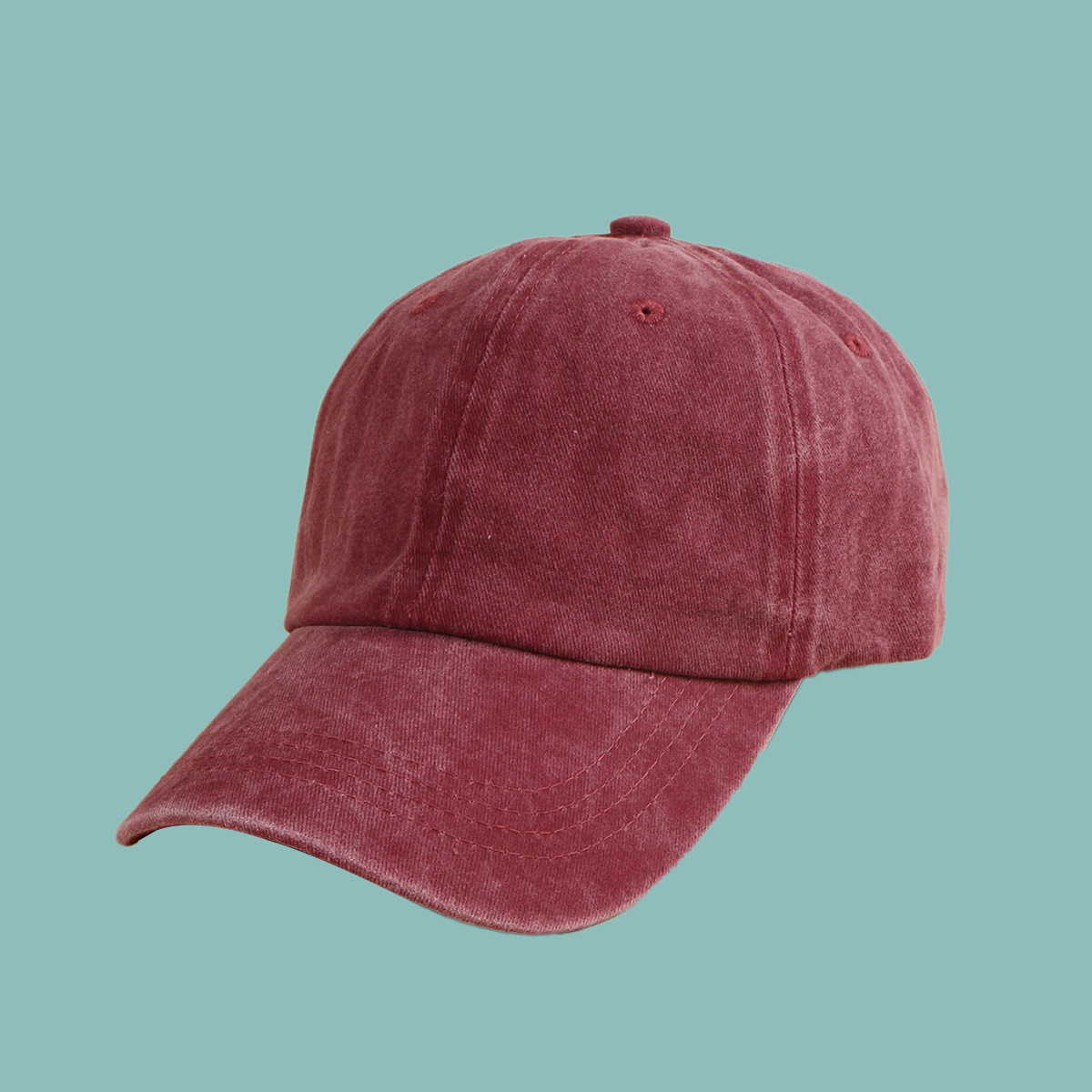 Retro Washed Solid Color Sunshade Cap display picture 9