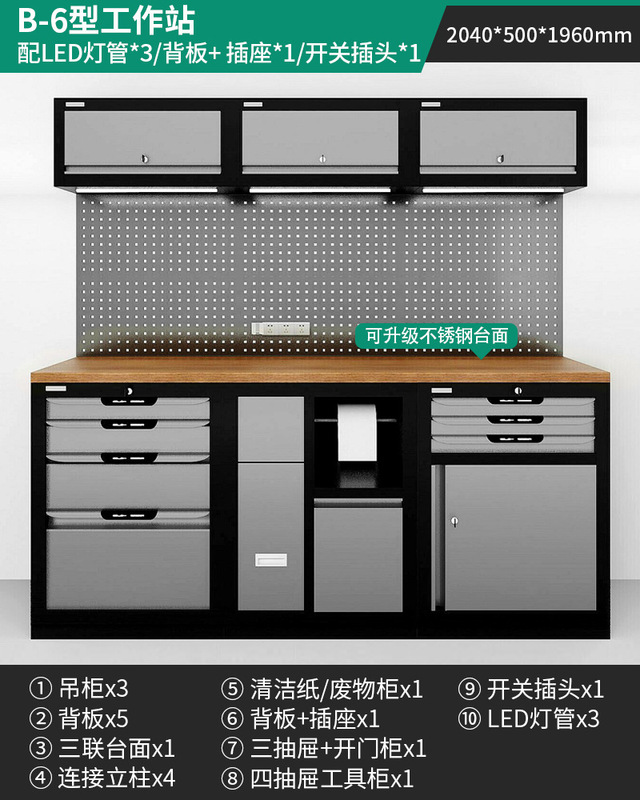 緑林ワークステーション多機能作業台修理鉄皮キャビネット自動車修理工具車ステンレス重型工具キャビネット|undefined