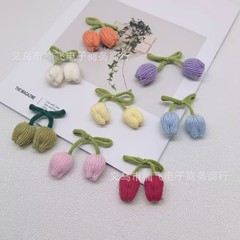 毛糸メリヤスチューリップ花アクセサリーアクセサリーdiy服飾ヘアアクセサリー