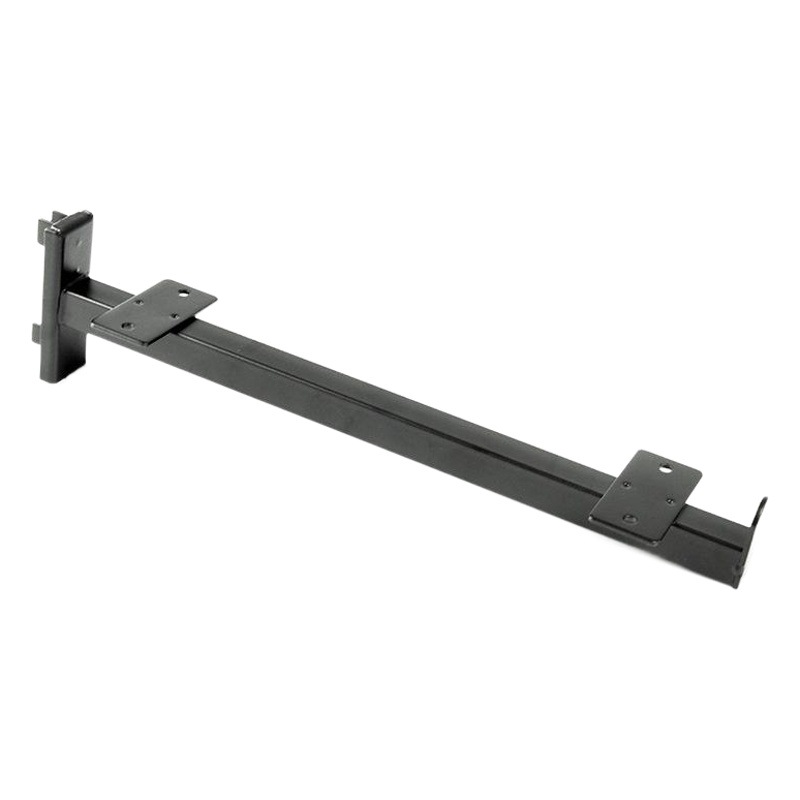 Tarjeta de suministro directa de fábrica una columna de vidrio soporte de estante de metal gancho negro fuerte carga de soporte de tablero de madera izquierda y derecha