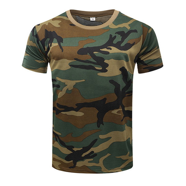 camouflage summer sports travel tactics T-shirt for training