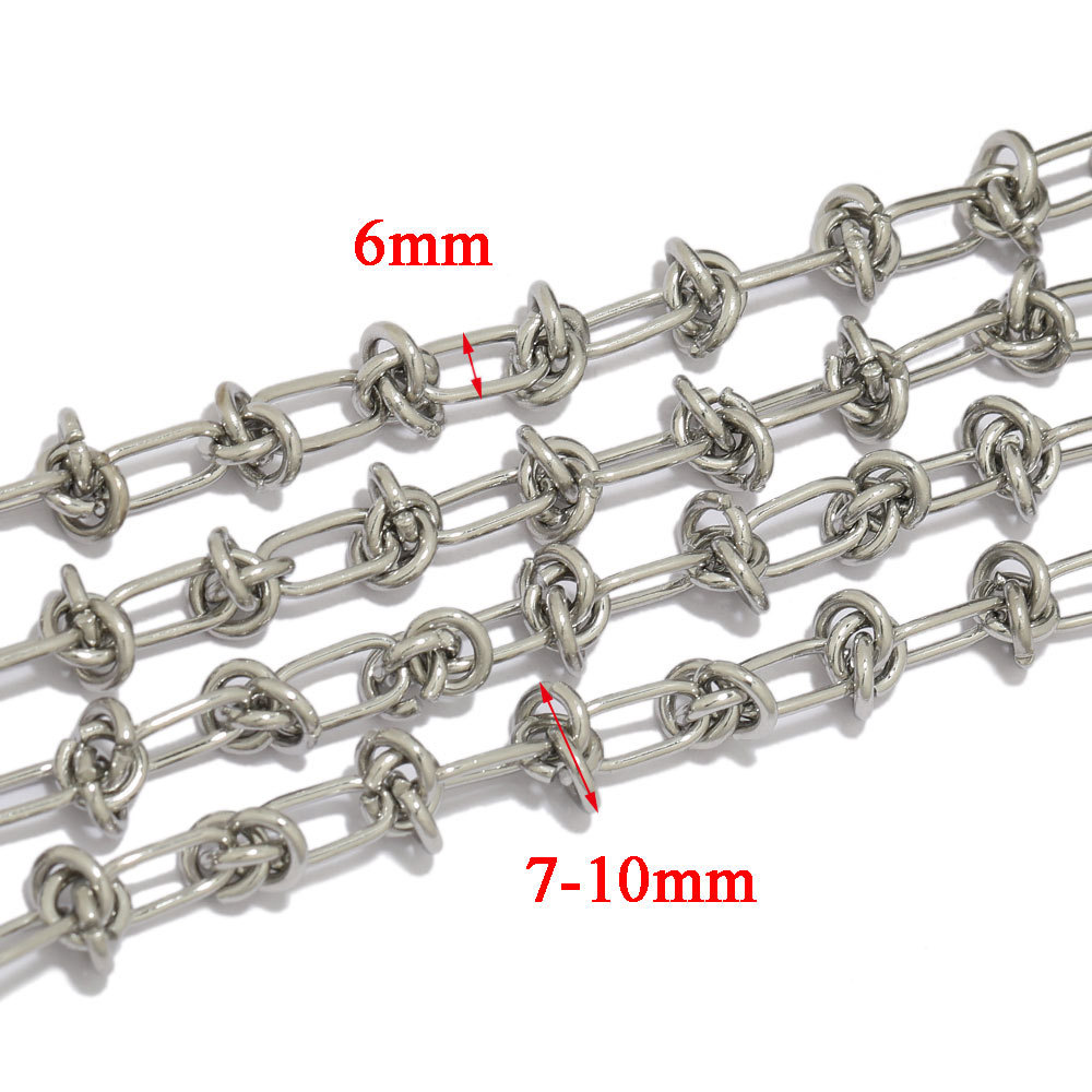 6*1000mm Jewelry Making Size DIY Jewelry Accessories Classification 1 Piece 6*1000mm 304 Stainless Steel Geometric Polished Chain