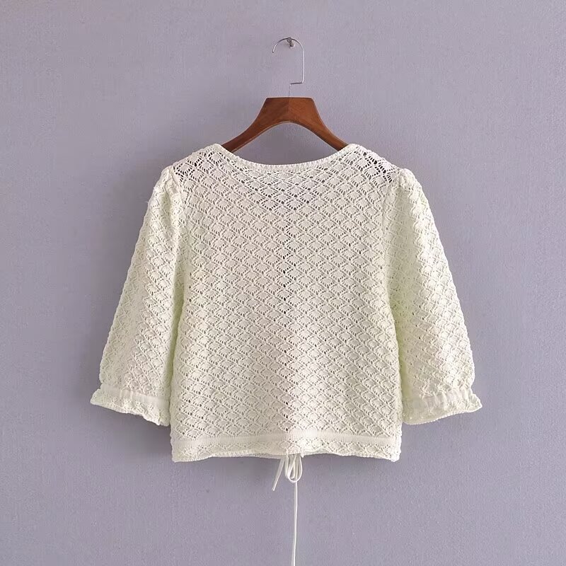 Nouvelle veste tricotée à nœud papillon pour femme automne/hiver 2024_voghion.com