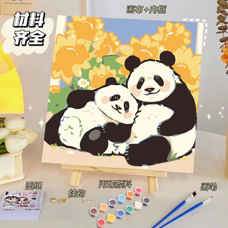 バラのデジタル油絵diy子供の塗り絵の高級感手作りの風景の花の対外貿易の露店の商品|undefined