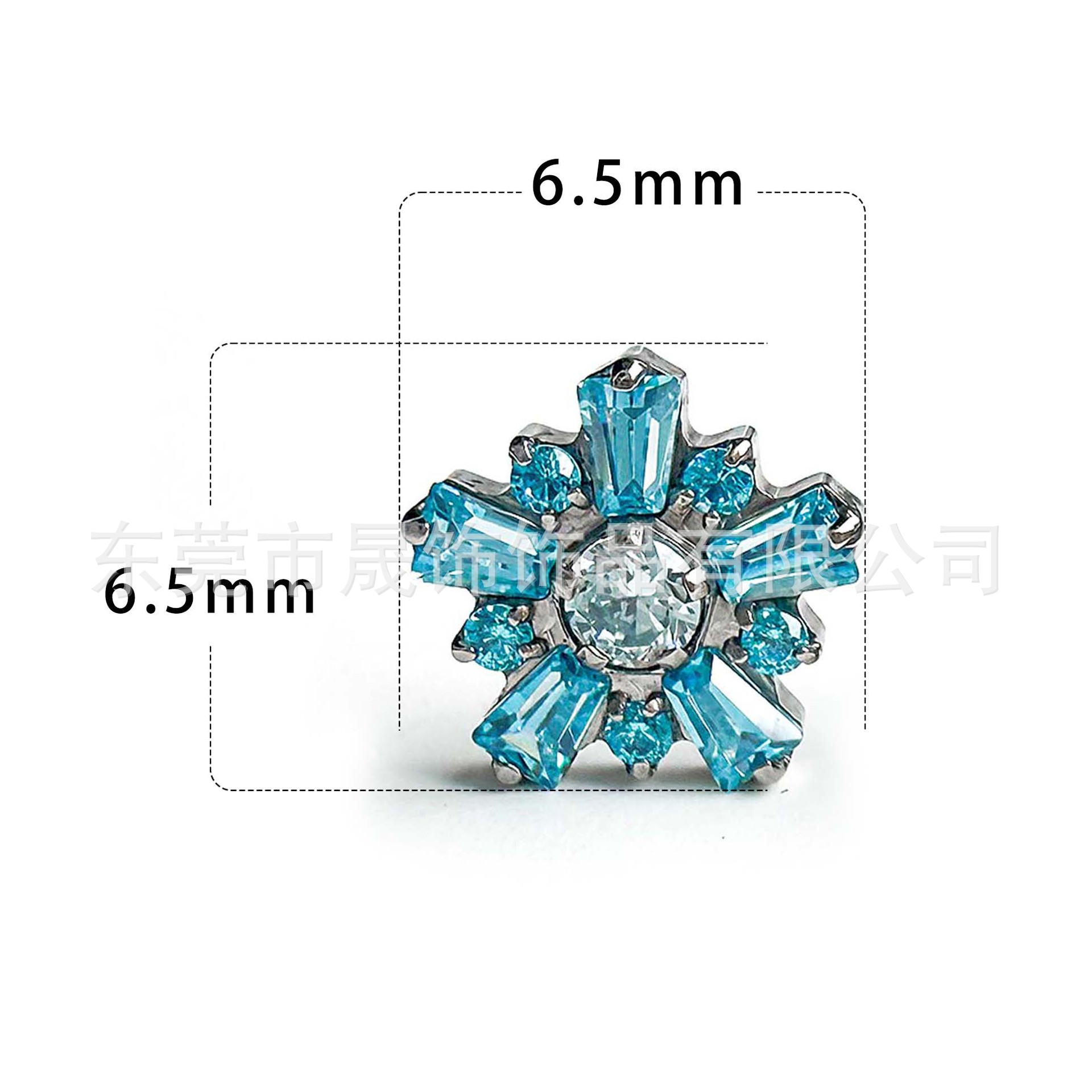 F136 Titanium Ear Stud 渐变雪 Flower 包 Studded Cubic Zirconia Helix Cartilage Stud G23 Implant Grade Titanium Internal Thread Labret Stud Piercing Jewelry