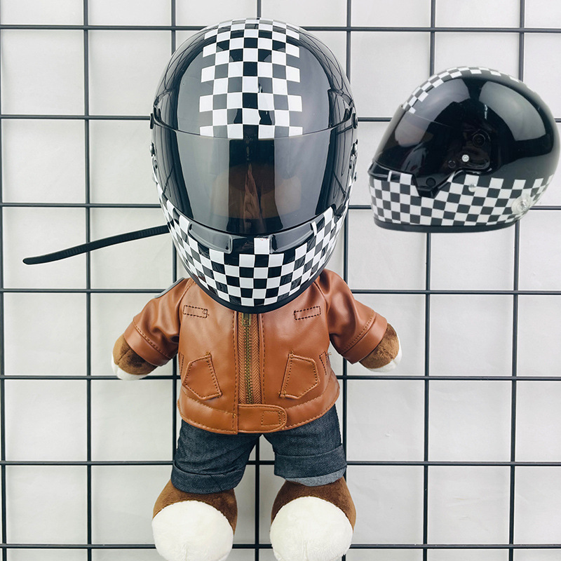 Coche eléctrico colgante oso muñeca casco cuero juguete coche tronco montar decoración 4S reparación tienda locomotora muñeca