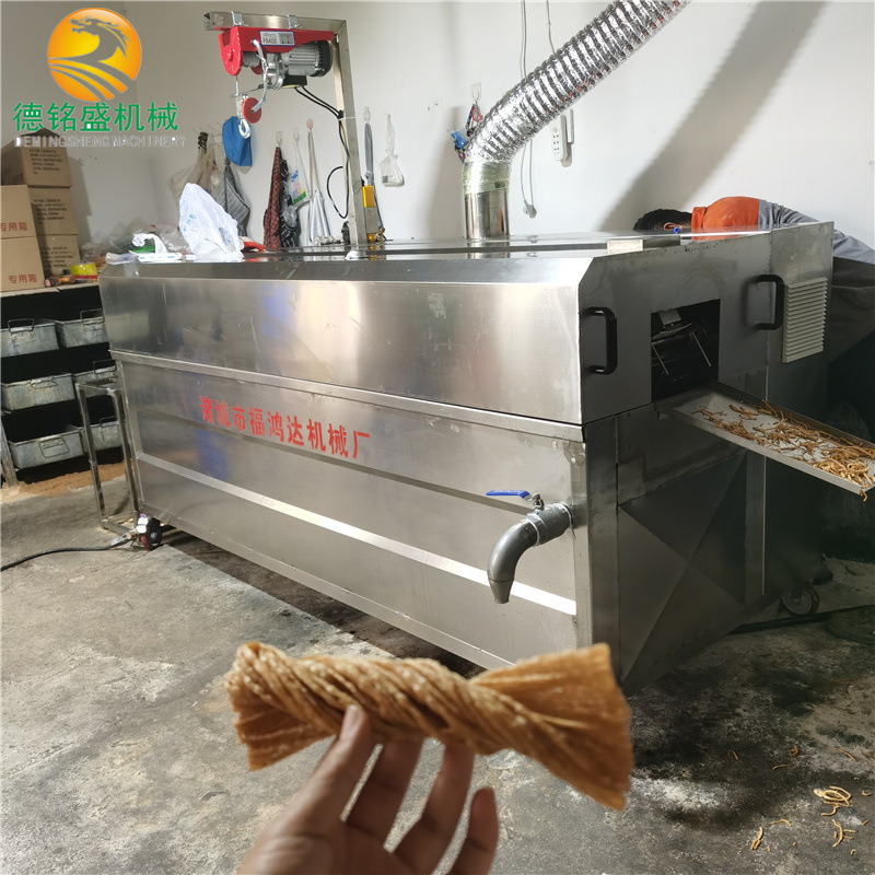 好评率高的金丝馓子全自动油炸机 安徽特产金丝馓子油炸流水线