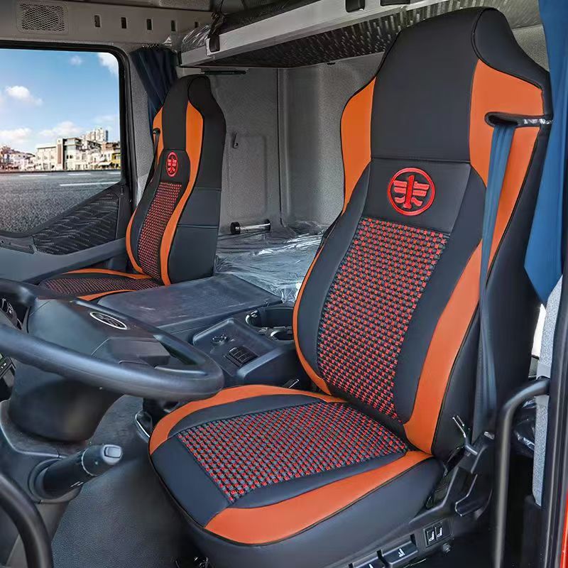 Seat cushion, seat cover: Jiefang Interior Modified Universal - high-end-starry-sky-ice-silk-black-brown-separate-driver-seat-piece